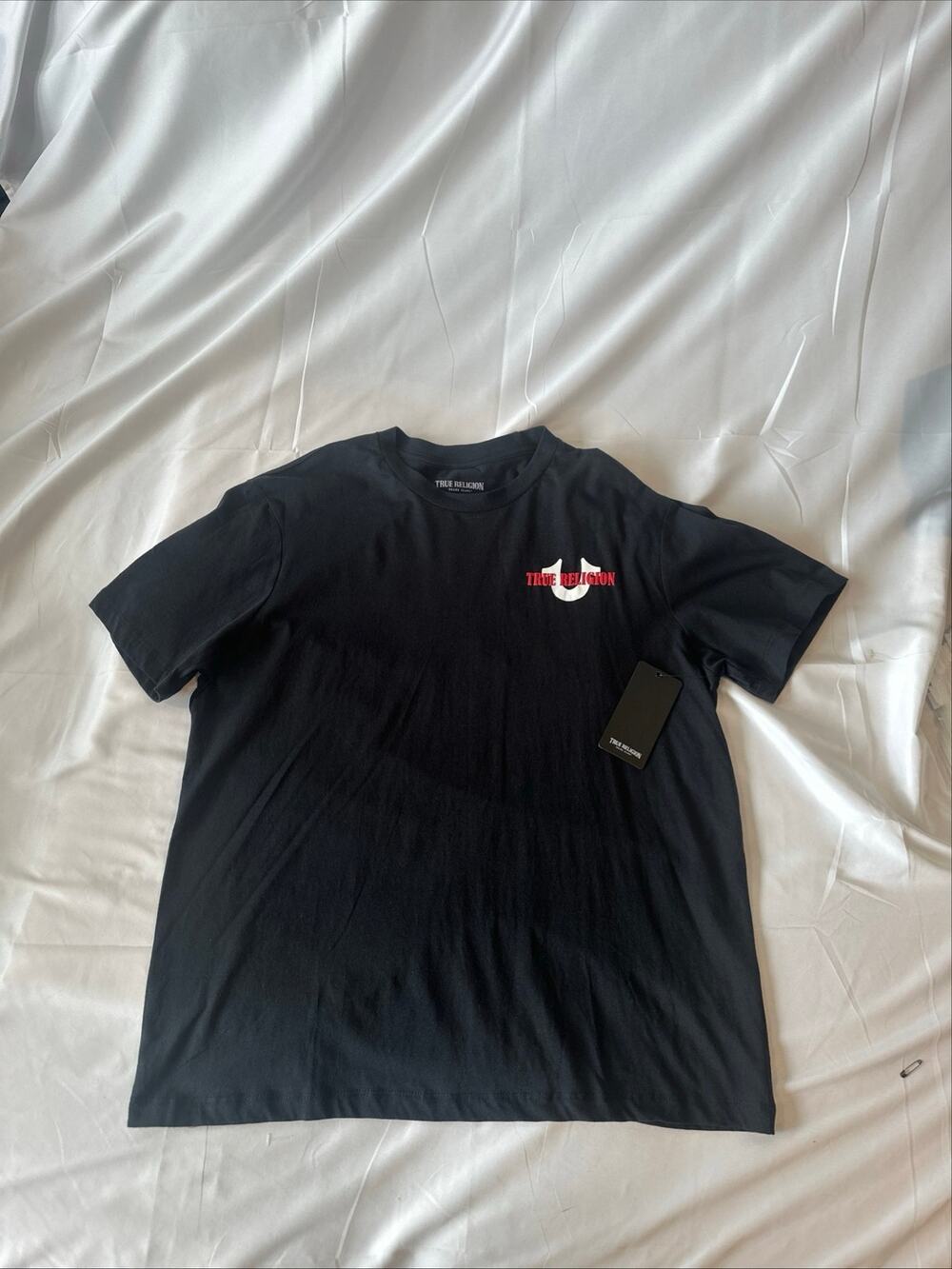True Religion World Tour Graphic T-Shirt Black Red Raised Rubber Print SizeLarge
